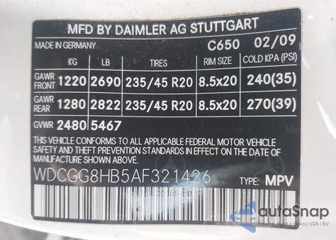 2010 Mercedes-Benz Glk 350 4Matic из США, поврежденный, VIN WDCGG8HB5AF321426